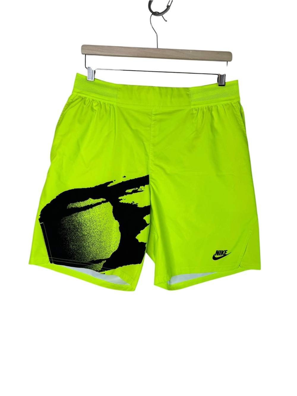 Nike Dri-Fit Agassi Challenge Court Slam Tennis Shorts Volt CK9775-363 Men's M